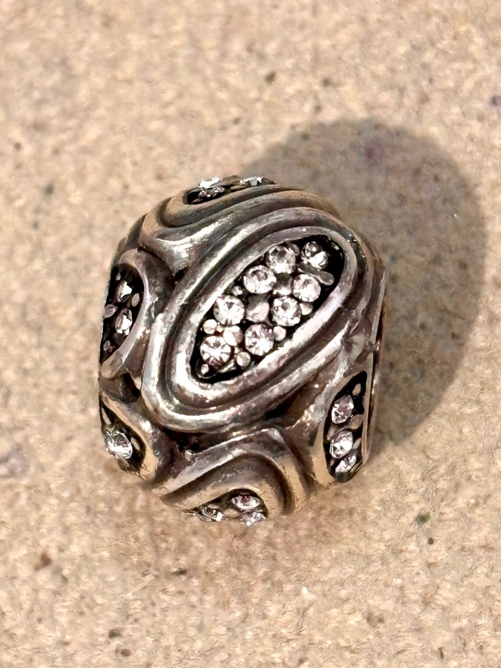 🆕Listing! Brighton Orion silver bead Crystal-filled raised ovals Retired